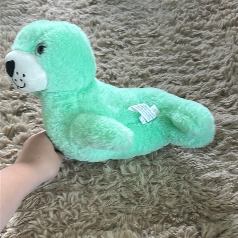 Mint Green Plush Seal Toy